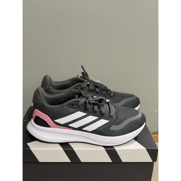 adidas Other - Adidas Runfalcon 5 Little Girls Sz 4 Shoes Black Pink Slip On Athletic Sneaker